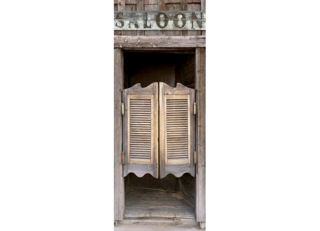 Наклейка на дверь Старая дверь в салун